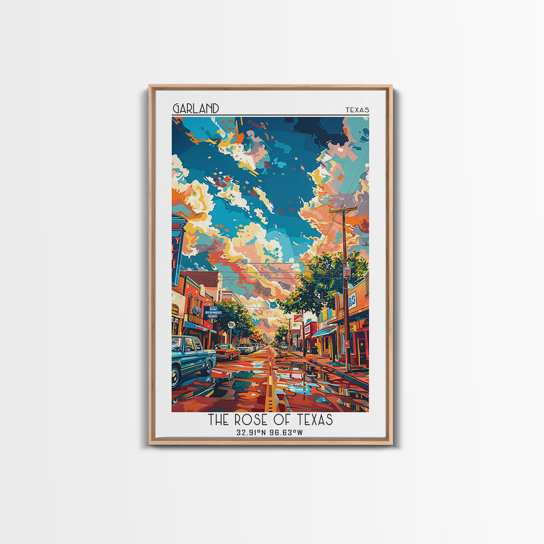 Garland Travel Poster, Canvas Print, City Travel Poster, Travel Wall Decor, Gallery Wall Set, Travel Art Print, Mid Century Wall Art