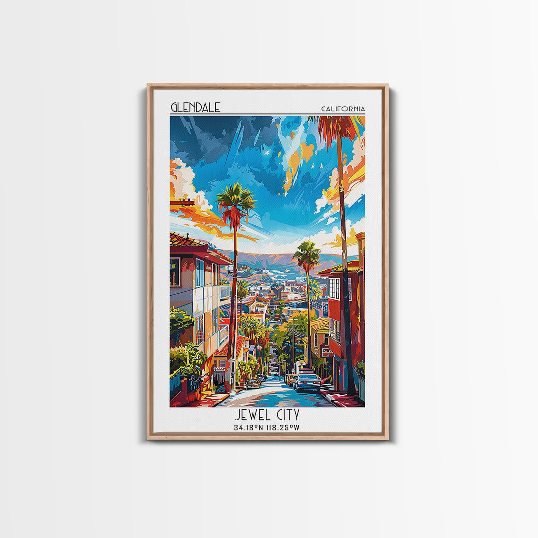 Glendale California Travel Poster, Canvas Print, Travel Art Print, Modern Wall Decor, Minimalist Poster, Travel Print, Travel Prints