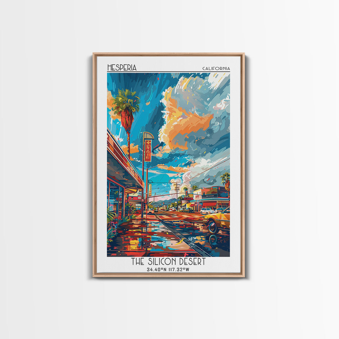 Hesperia Travel Poster, Canvas Print, Vintage Travel Print, City Wall Art, Vintage Travel Art, Wanderlust Gift, Living Room Wall Art
