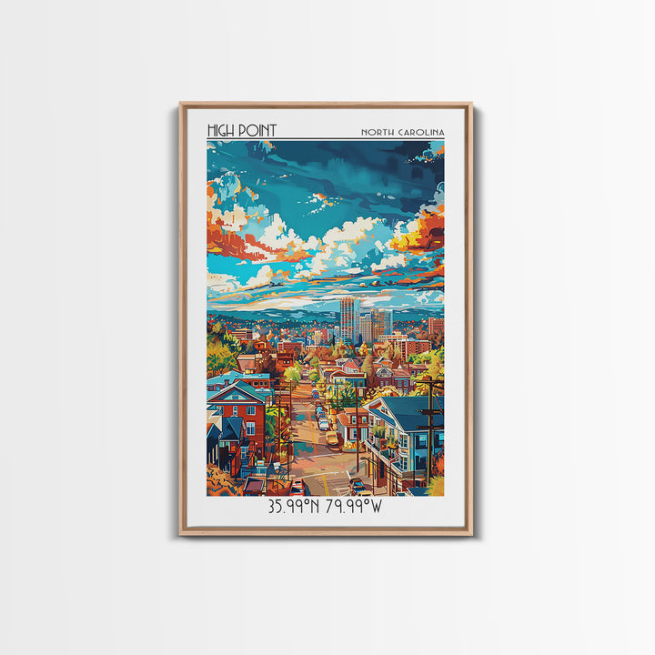 High Point Travel Poster, Framed Canvas Print, Retro Wall Art, Travel Print, Travel Art Print, Art Print, Poster Art, Fine Art Print