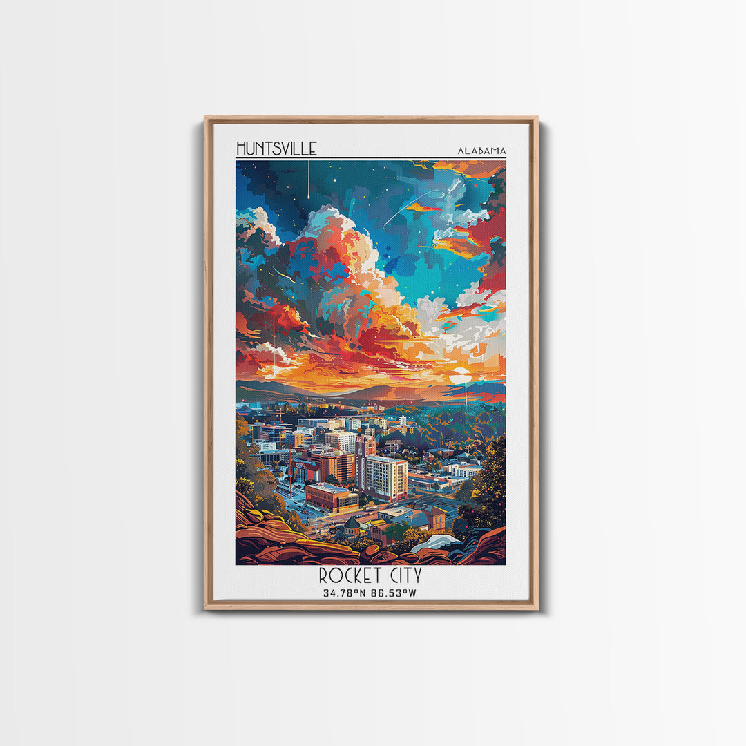 Huntsville Travel Poster, Canvas Print, Retro Wall Art, Travel Print, Retro Travel Print, Mid Century Wall Art, Vintage Travel Print