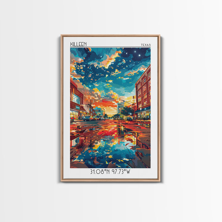 Killeen Travel Poster, Canvas Print, City Art Print, Travel Wall Art, Art Print, Home Office Decor, Landscape Art, Minimalist Poster