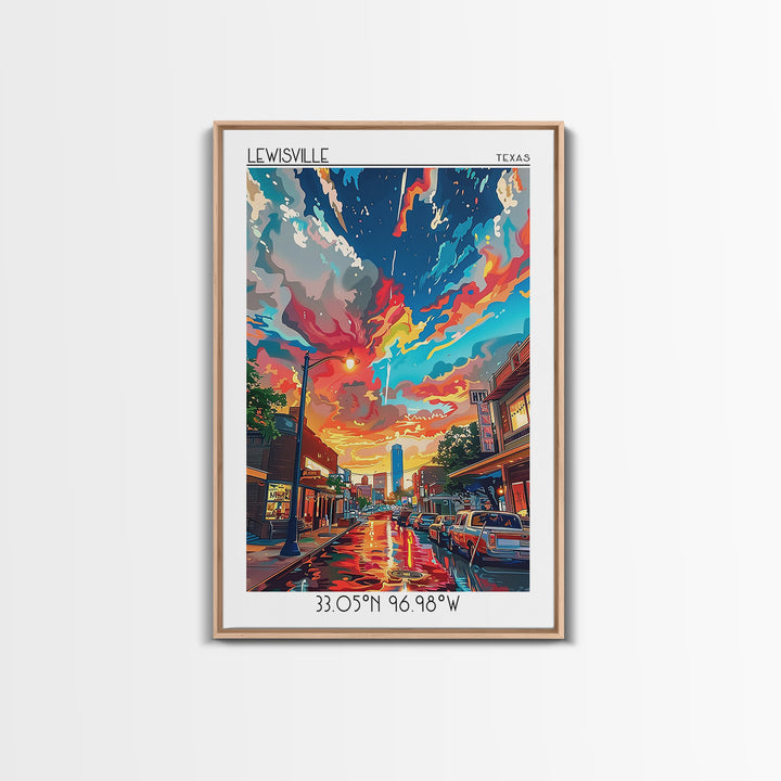 Lewisville Travel Poster, Canvas Print, Retro Wall Art, Travel Print, City Travel Poster, Art Print, Vintage Poster, Vintage Posters