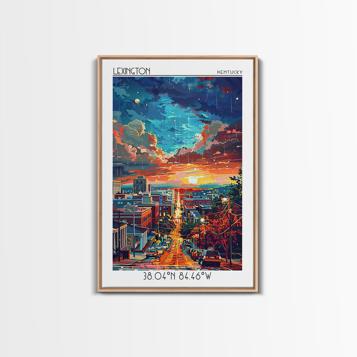 Lexington Travel Poster, Canvas Print, City Travel Poster, Vintage City Poster, Art Print, Living Room Wall Art, Retro Travel Poster