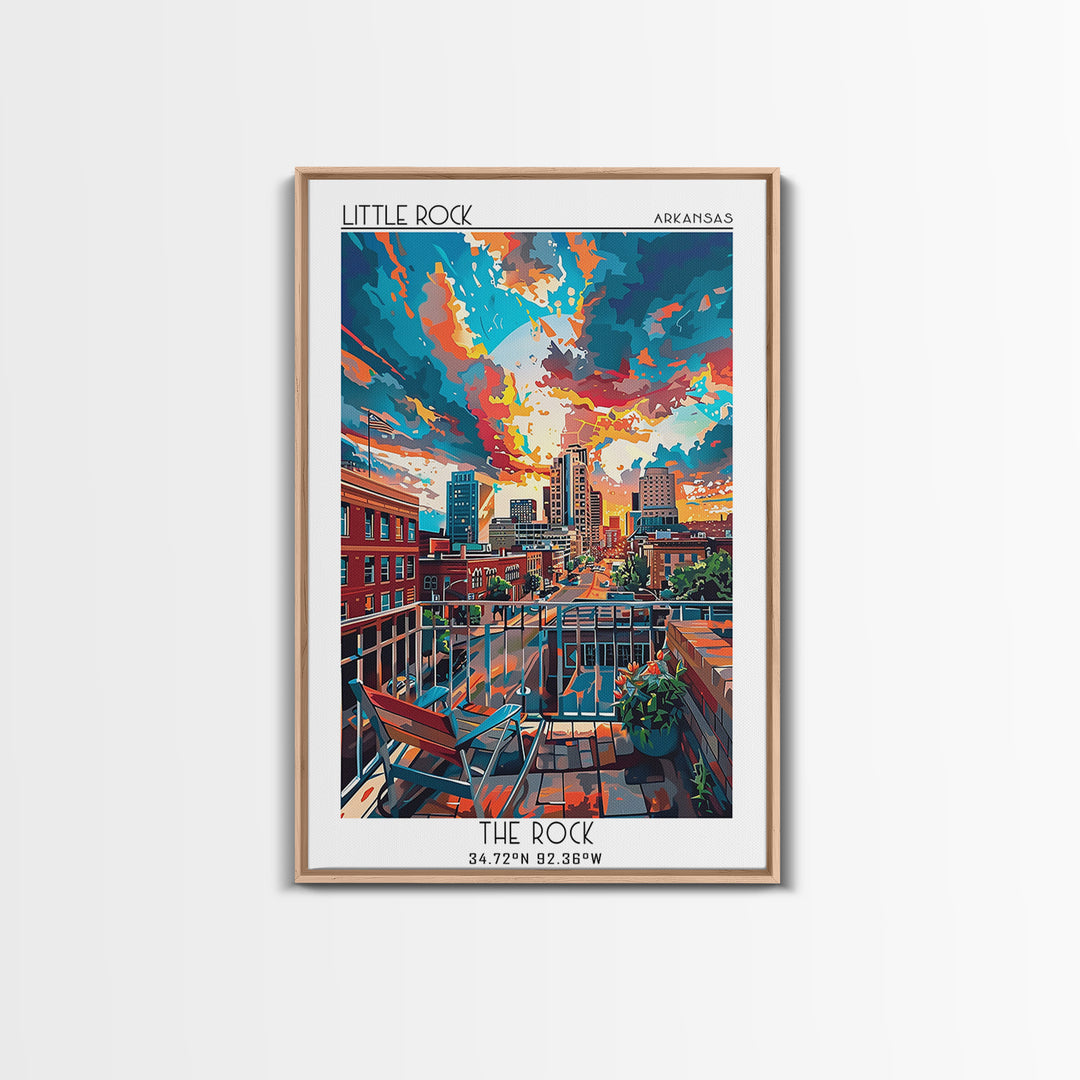 Little Rock Travel Poster, Canvas Print, Vintage Travel Print, City Wall Art, Vintage Travel Art, Wanderlust Gift, Minimalist Poster