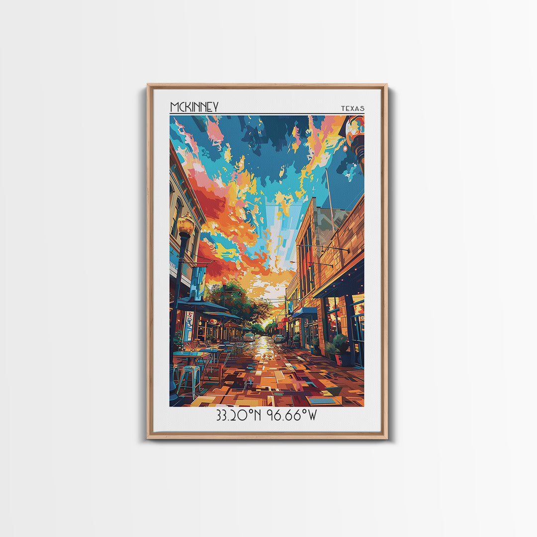 McKinney Travel Poster, Canvas Print, Travel Wall Art, City Wall Art, Art Print, Vintage Travel, Retro Travel Poster, Vintage Poster