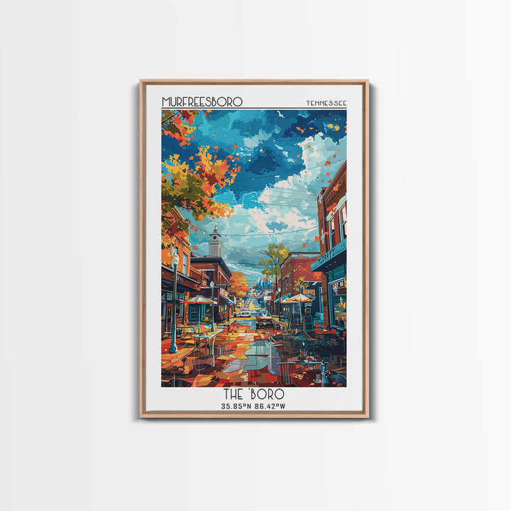 Murfreesboro Travel Poster, Framed Canvas Print, Travel Art Print, Modern Wall Decor, Art Print, City Wall Art, Living Room Wall Art