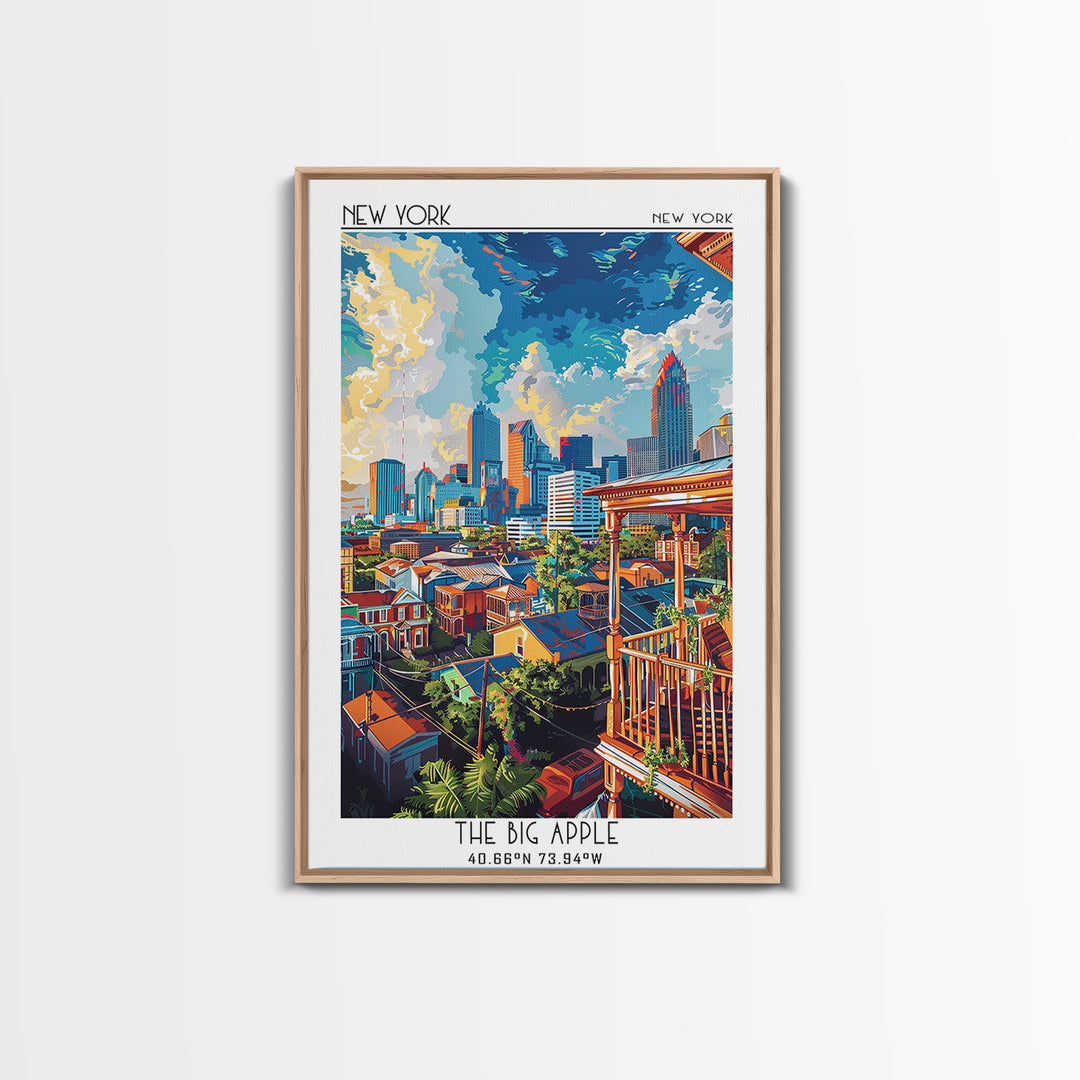 New Orleans Travel Poster, Framed Canvas Print, Poster Print, Travel Wall Art, Wanderlust Gift, Home Office Decor, City Illustration