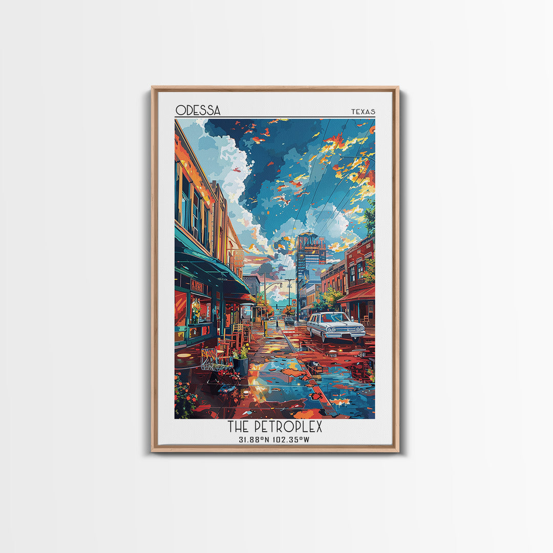 Odessa Travel Poster, Framed Canvas Print, Travel Wall Decor, Minimalist Poster, City Illustration, Travel Print, City Travel Poster