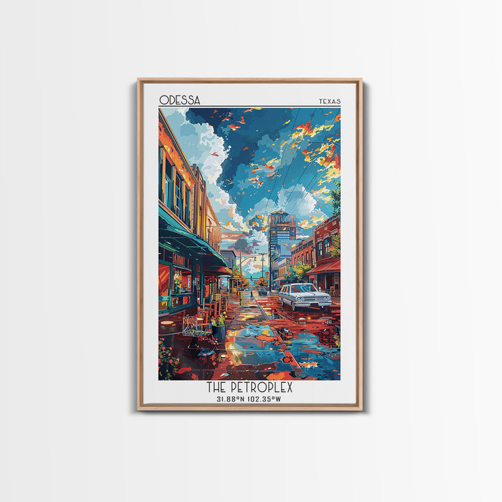 Odessa Travel Poster, Framed Canvas Print, Travel Wall Decor, Minimalist Poster, City Illustration, Travel Print, City Travel Poster