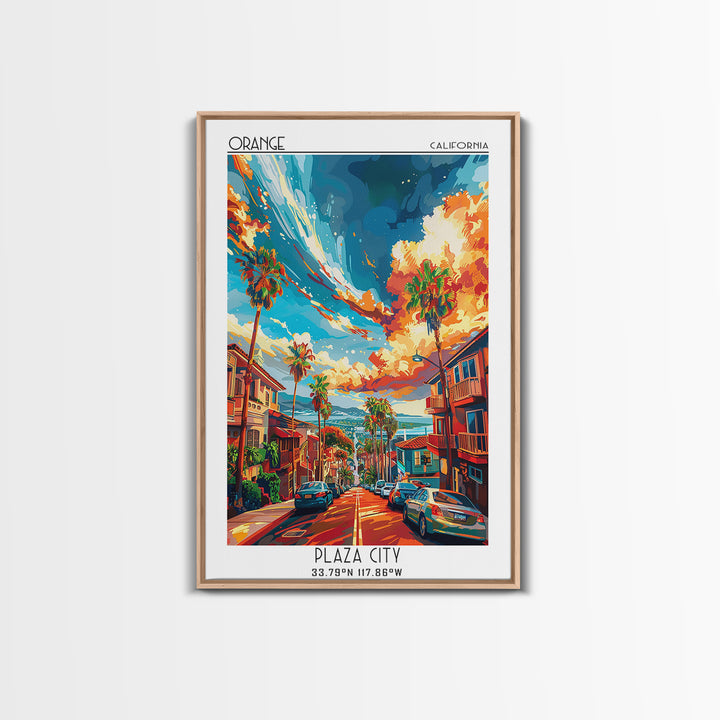 Orange Travel Poster, Canvas Print, Travel Prints, Landscape Art, Gallery Wall Set, Travel Posters, Travel Print, City Travel Poster