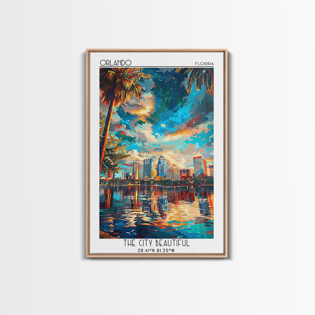 Orlando Travel Poster, Canvas Print, Poster Print, Travel Wall Art, City Illustration, Wall Art, Travel Prints, Living Room Wall Art