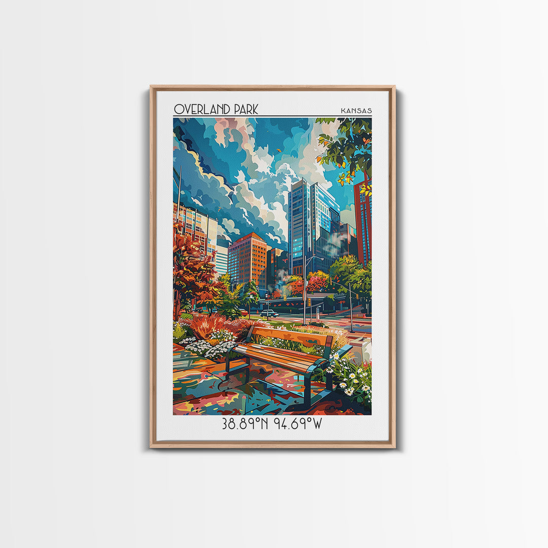Overland Park Travel Poster, Framed Canvas Print, Poster Print, Travel Wall Art, Vintage Travel Print, Travel Prints, Retro Wall Art