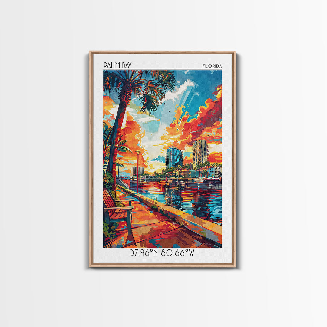 Palm Bay Travel Poster, Canvas Print, Travel Wall Art, City Wall Art, Travel Prints, Vintage Posters, Travel Posters, Fine Art Print