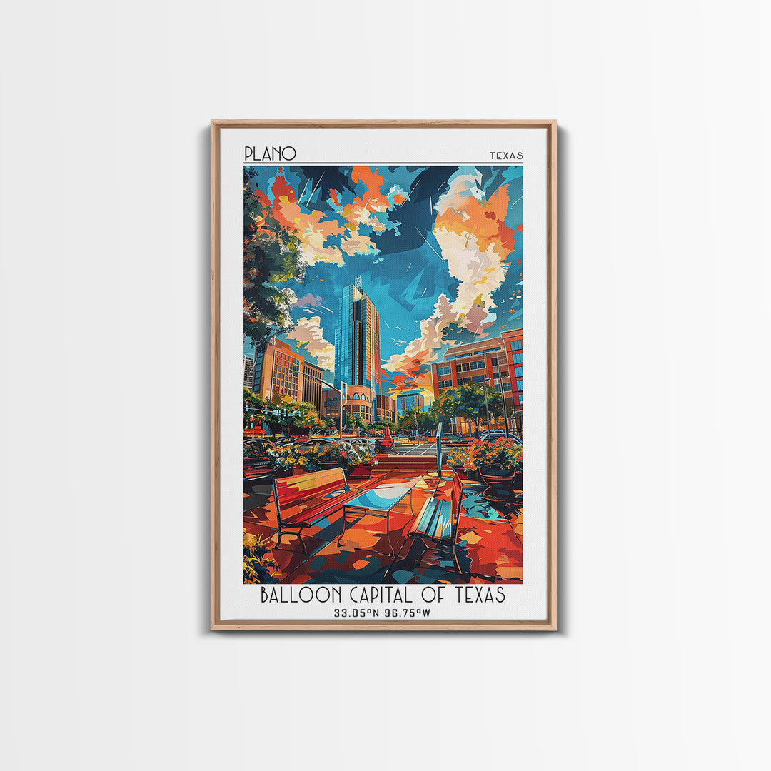 Plano Travel Poster, Canvas Print, Travel Prints, Landscape Art, Travel Decor, Minimalist Poster, Wanderlust Gift, Home Office Decor