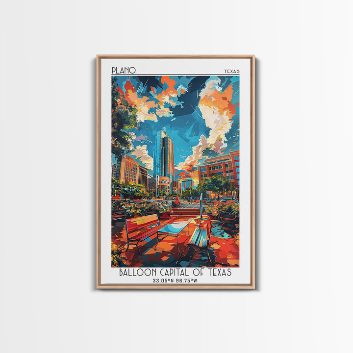 Plano Travel Poster, Canvas Print, Travel Prints, Landscape Art, Travel Decor, Minimalist Poster, Wanderlust Gift, Home Office Decor