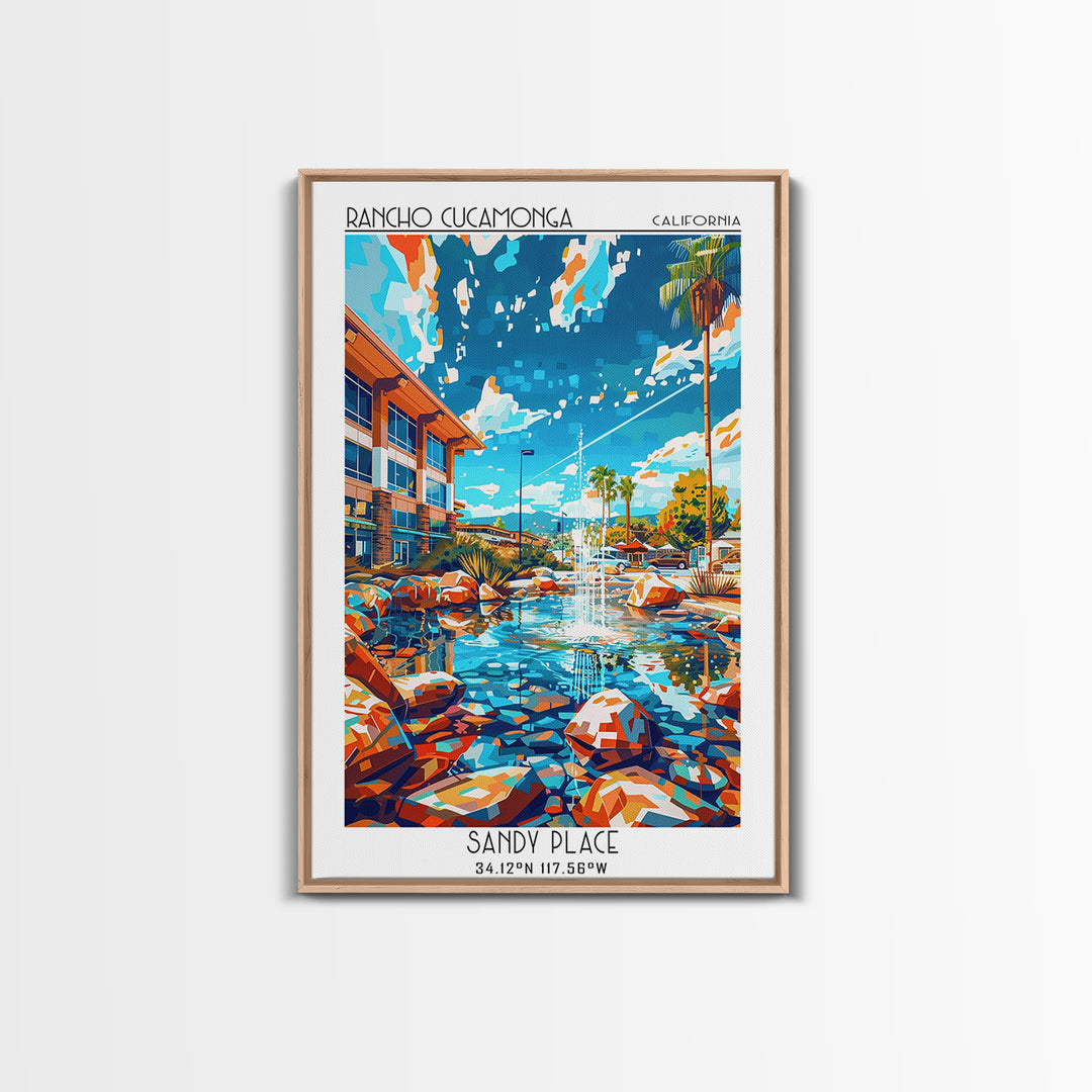 Rancho Cucamonga Travel Poster, Framed Canvas Print, Travel Art Print, Modern Wall Decor, Wall Art, Travel Print, Retro Travel Print