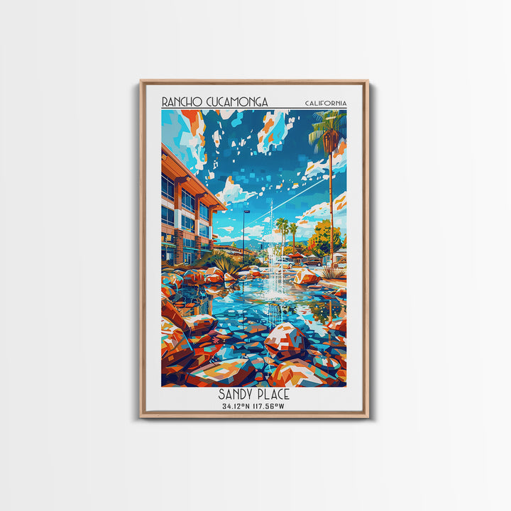 Rancho Cucamonga Travel Poster, Framed Canvas Print, Travel Art Print, Modern Wall Decor, Wall Art, Travel Print, Retro Travel Print