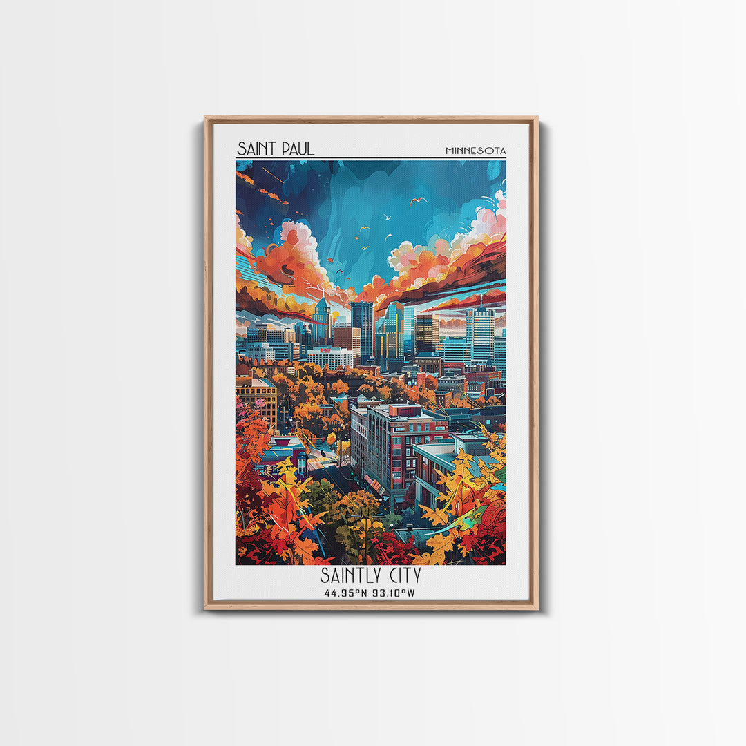 Saint Paul Travel Poster, Canvas Print, Retro Travel Poster, City Wall Art, City Travel Poster, Vintage Poster, Living Room Wall Art