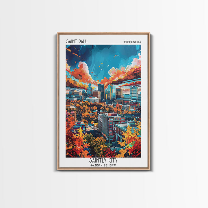 Saint Paul Travel Poster, Canvas Print, Retro Travel Poster, City Wall Art, City Travel Poster, Vintage Poster, Living Room Wall Art