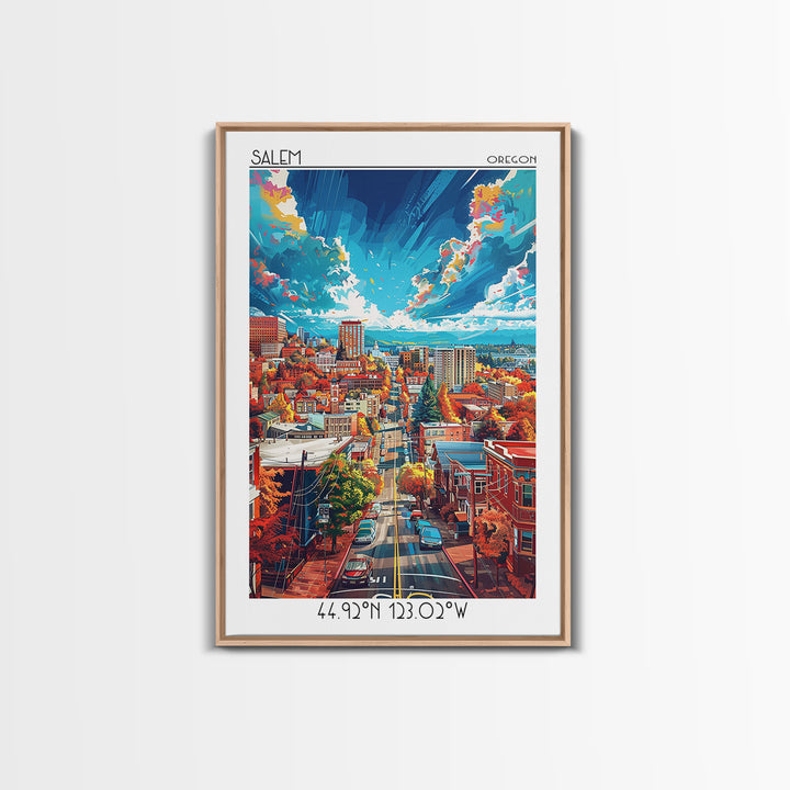 Salem Travel Poster, Framed Canvas Print, City Travel Poster, Travel Wall Decor, Fine Art Print, Travel Art Print, Home Office Decor