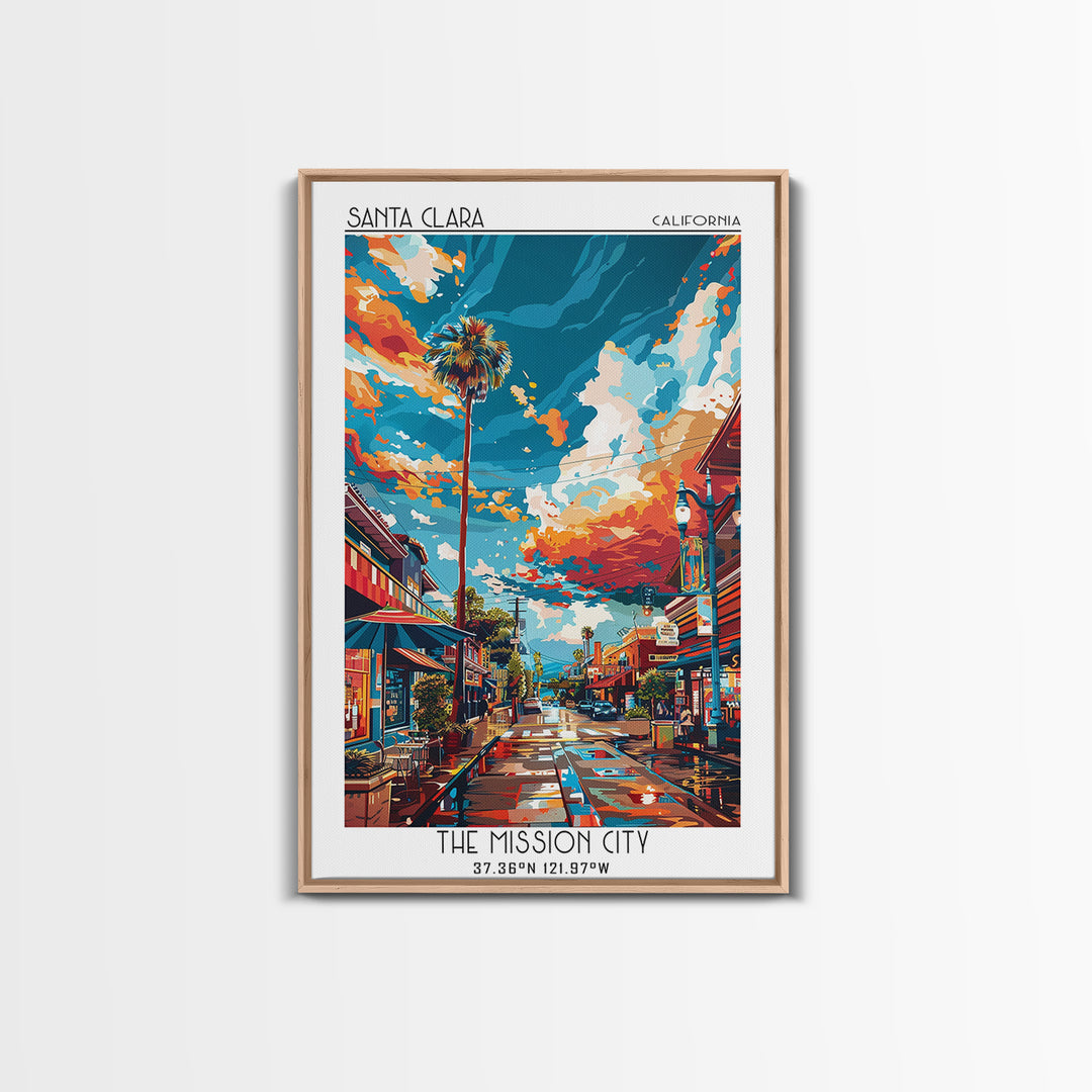 Santa Clara Travel Poster, Canvas Print, City Travel Poster, Travel Wall Art, Living Room Wall Art, City Art Print, Gallery Wall Set