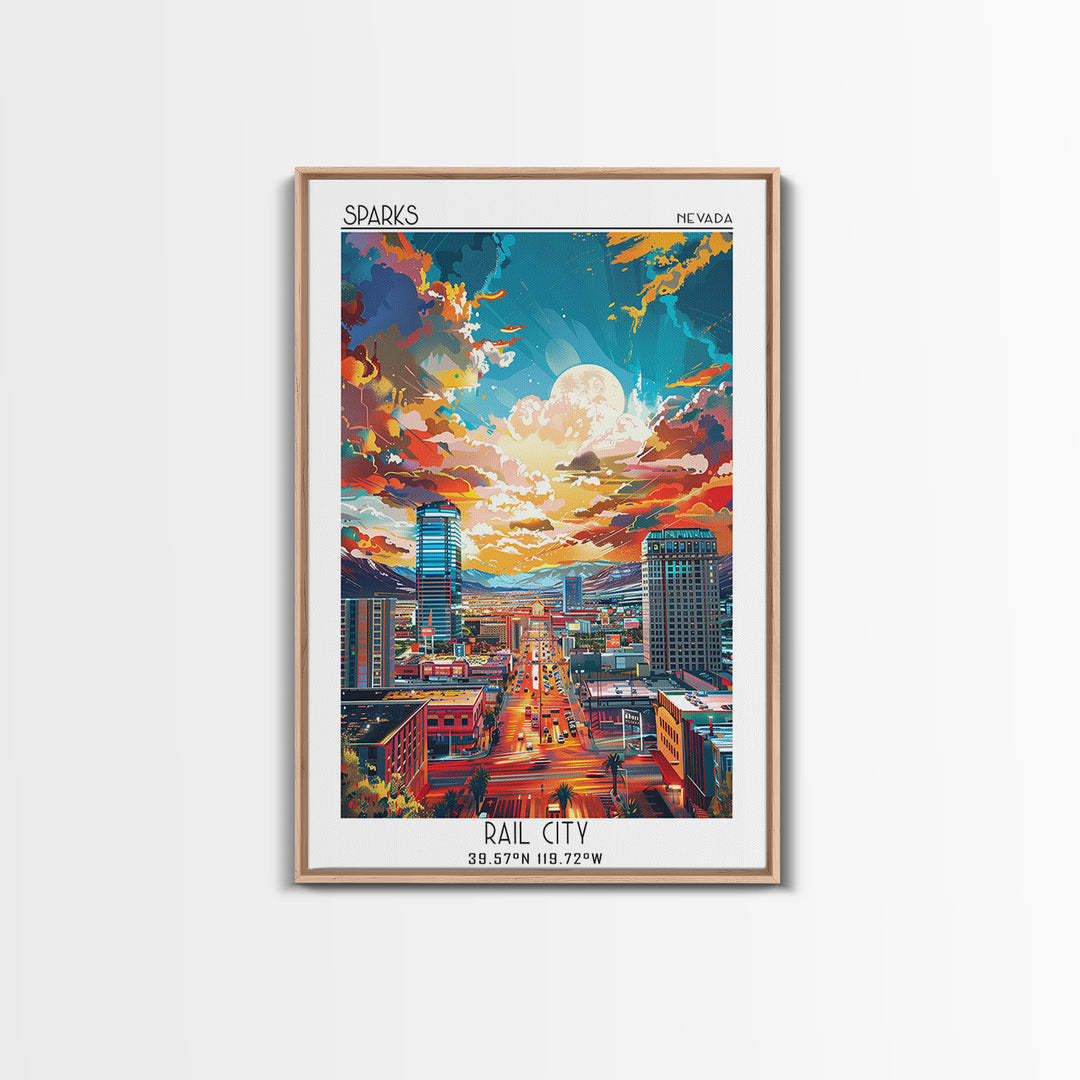 Sparks Travel Poster, Canvas Print, Poster Print, Travel Wall Art, City Illustration, Gallery Wall Set, Retro Wall Art, Travel Decor
