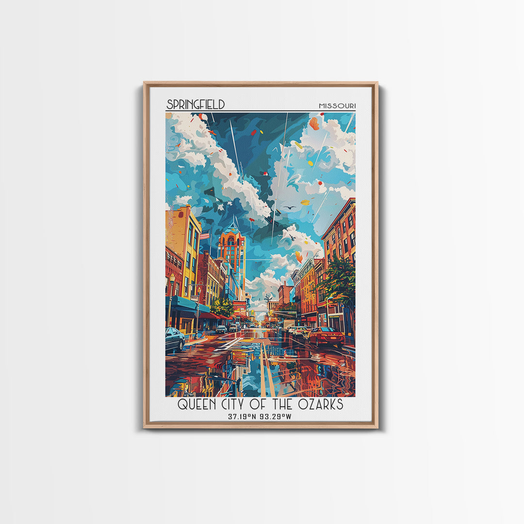 Springfield Travel Poster, Canvas Print, City Travel Poster, Vintage City Poster, Mid Century Wall Art, Travel Print, Vintage Travel