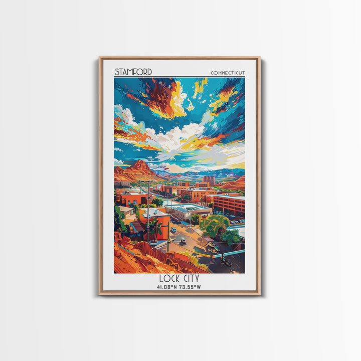St George Travel Poster, Framed Canvas Print, Travel Wall Art, City Wall Art, Gallery Wall Set, City Art Print, Watercolor Cityscape