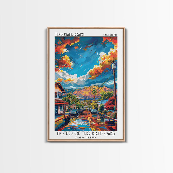 Thousand Oaks Travel Poster, Framed Canvas Print, City Travel Poster, Travel Wall Art, Art Print, Fine Art Print, Vintage Travel Art