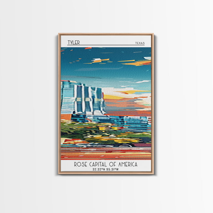 Tyler Travel Poster, Framed Canvas Print, Travel Prints, Landscape Art, Art Print, Minimalist Poster, Vintage Poster, Travel Posters