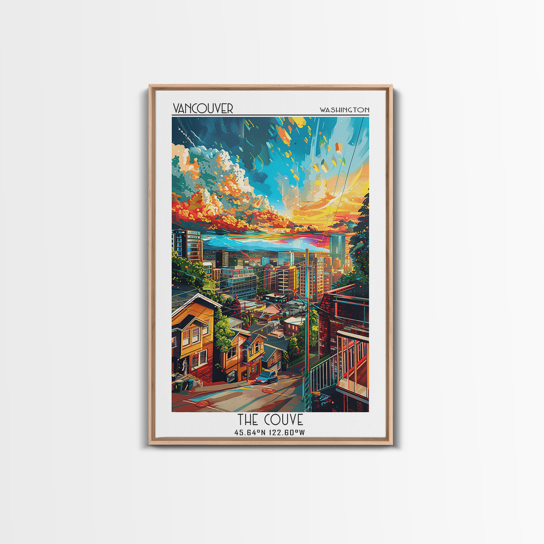 Vancouver Travel Poster, Framed Canvas Print, City Art Print, Travel Wall Art, Minimalist Poster, Vintage Poster, Retro Travel Print