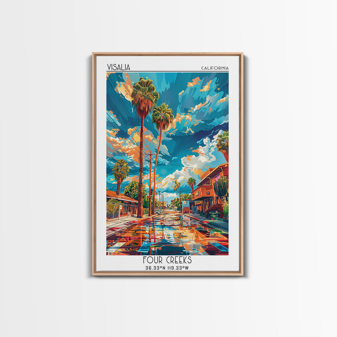 Visalia Travel Poster, Canvas Print, Vintage Travel Print, City Wall Art, Vintage Posters, Wanderlust Gift, City Art Print, Wall Art