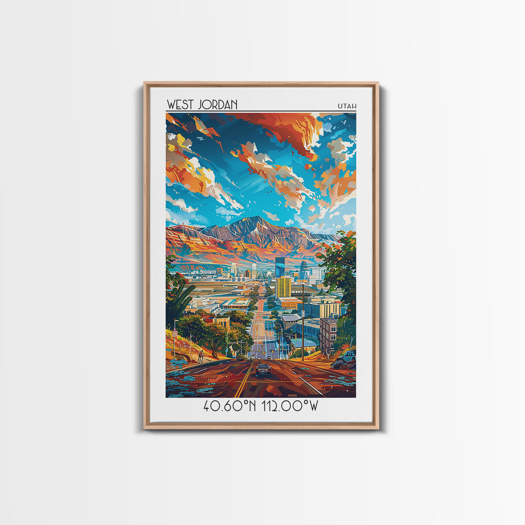 West Jordan Travel Poster, Canvas Print, City Travel Poster, Travel Wall Art, Gallery Wall Set, Vintage Travel, Vintage Travel Print