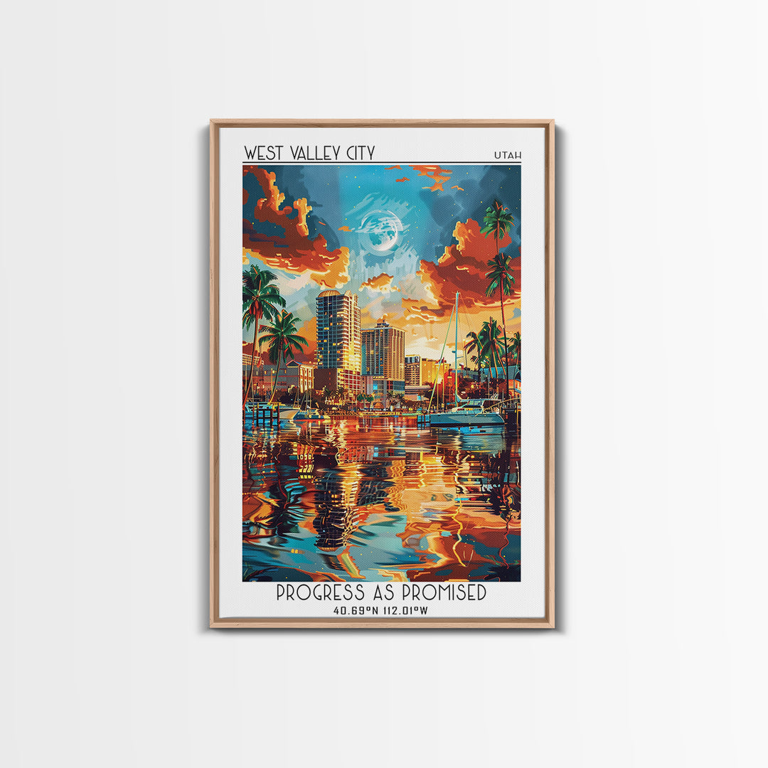 West Palm Beach Travel Poster, Framed Canvas Print, Poster Print, Travel Wall Art, Travel Posters, Minimalist Poster, Fine Art Print