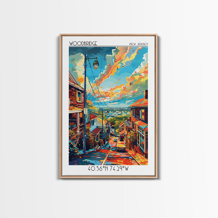 Woodbridge Travel Poster, Canvas Print, Travel Wall Decor, Minimalist Poster, Living Room Wall Art, Retro Travel Print, Poster Print