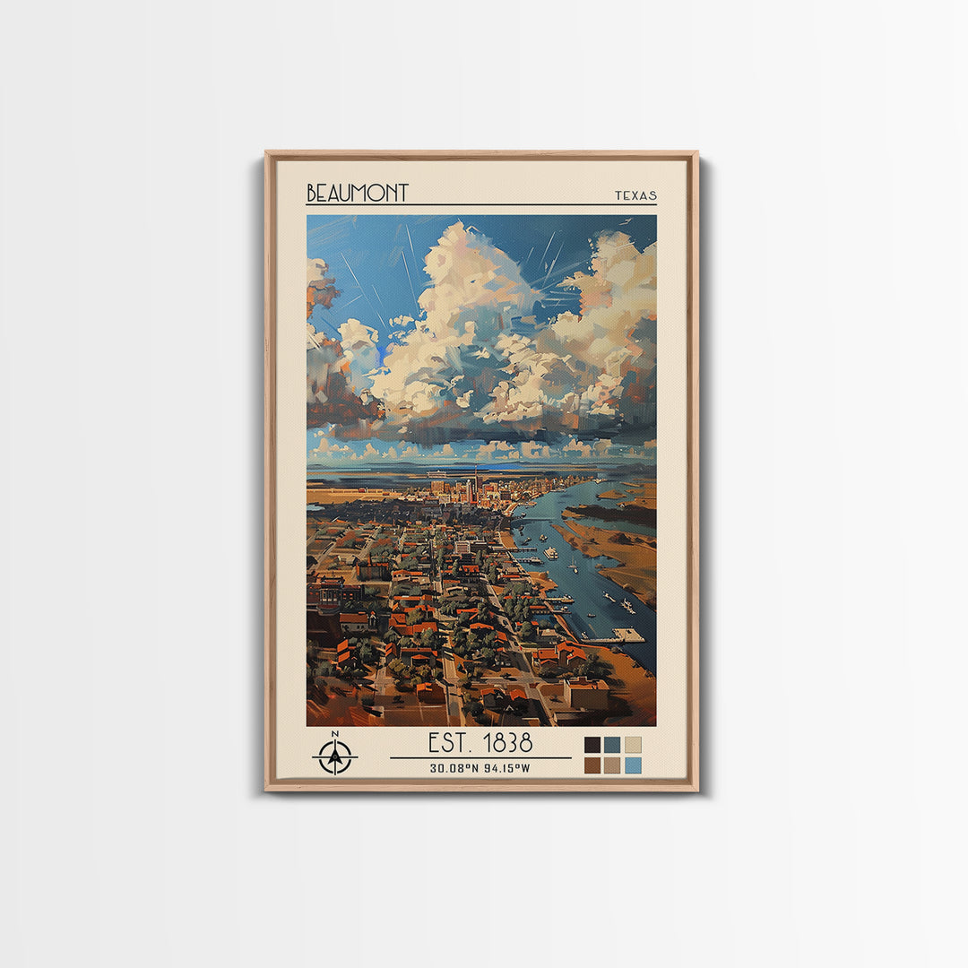 Beaumont Travel Poster, Canvas Print, City Travel Poster, Vintage City Poster, Minimalist Poster, Fine Art Print, Vintage Travel Art