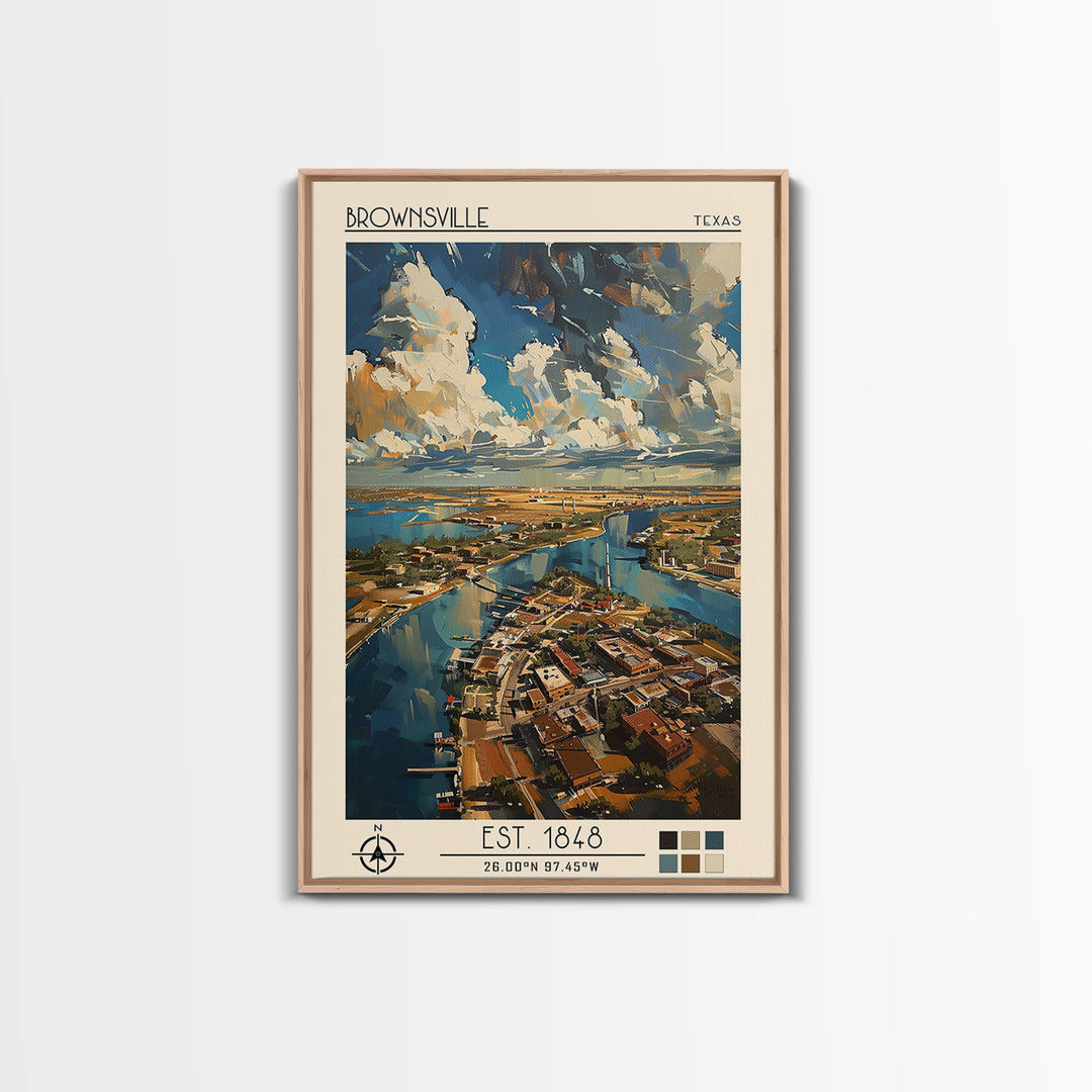 Brownsville Travel Poster, Canvas Print, Poster Print, Travel Wall Art, Minimalist Poster, Fine Art Print, City Art Print, Art Print