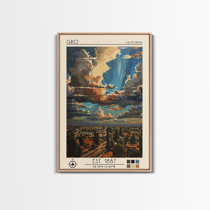 Chico Travel Poster, Canvas Print, City Travel Poster, Travel Wall Decor, City Wall Art, Modern Wall Decor, Wall Art, City Art Print