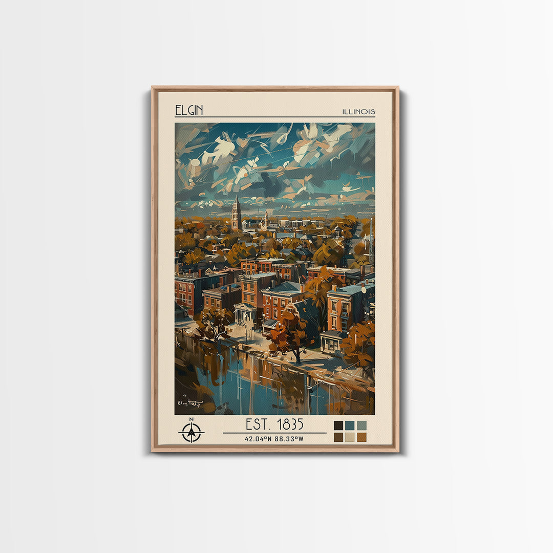 Elgin Travel Poster, Canvas Print, Travel Wall Art, City Wall Art, Art Print, Vintage Travel Print, Travel Posters, Travel Art Print