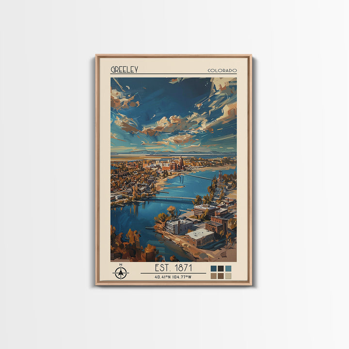 Greeley Travel Poster, Canvas Print, Travel Art Print, Modern Wall Decor, Travel Prints, City Art Print, Travel Wall Decor, Wall Art