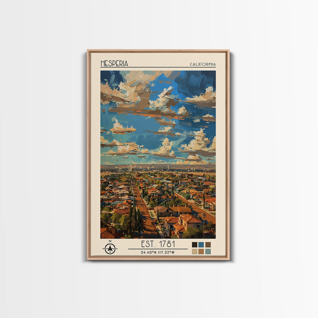 Hesperia Travel Poster, Canvas Print, City Art Print, Travel Wall Art, City Wall Art, Retro Wall Art, Travel Print, Gallery Wall Set