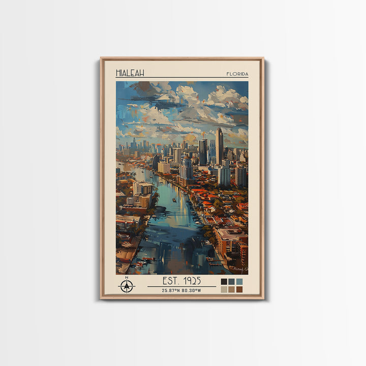 Hialeah Travel Poster, Canvas Print, Poster Print, Travel Wall Art, Vintage Travel, Retro Wall Art, City Travel Poster, Travel Print