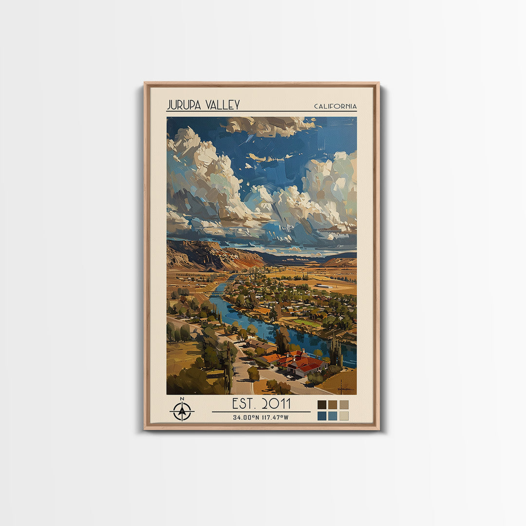 Jurupa Valley Travel Poster, Framed Canvas Print, City Travel Poster, Travel Wall Art, Fine Art Print, Colorful Wall Art, Poster Art