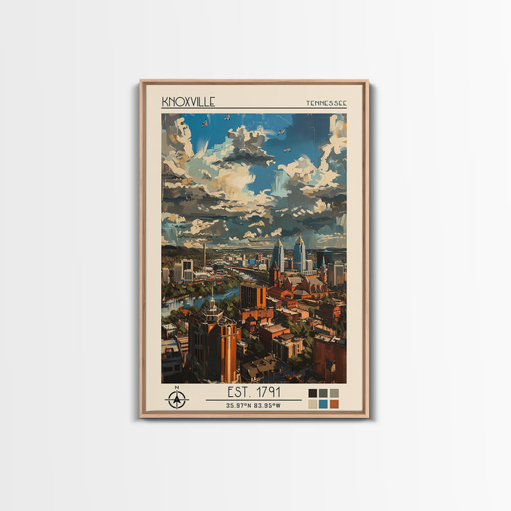 Knoxville Travel Poster, Canvas Print, Vintage Travel Print, City Wall Art, Poster Art, Poster Print, Vintage Travel, Fine Art Print