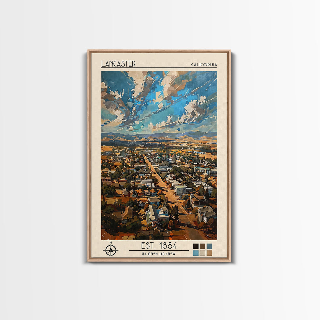 Lancaster Travel Poster, Canvas Print, Travel Wall Decor, Minimalist Poster, Poster Art, Retro Travel Print, Wall Art, Travel Prints