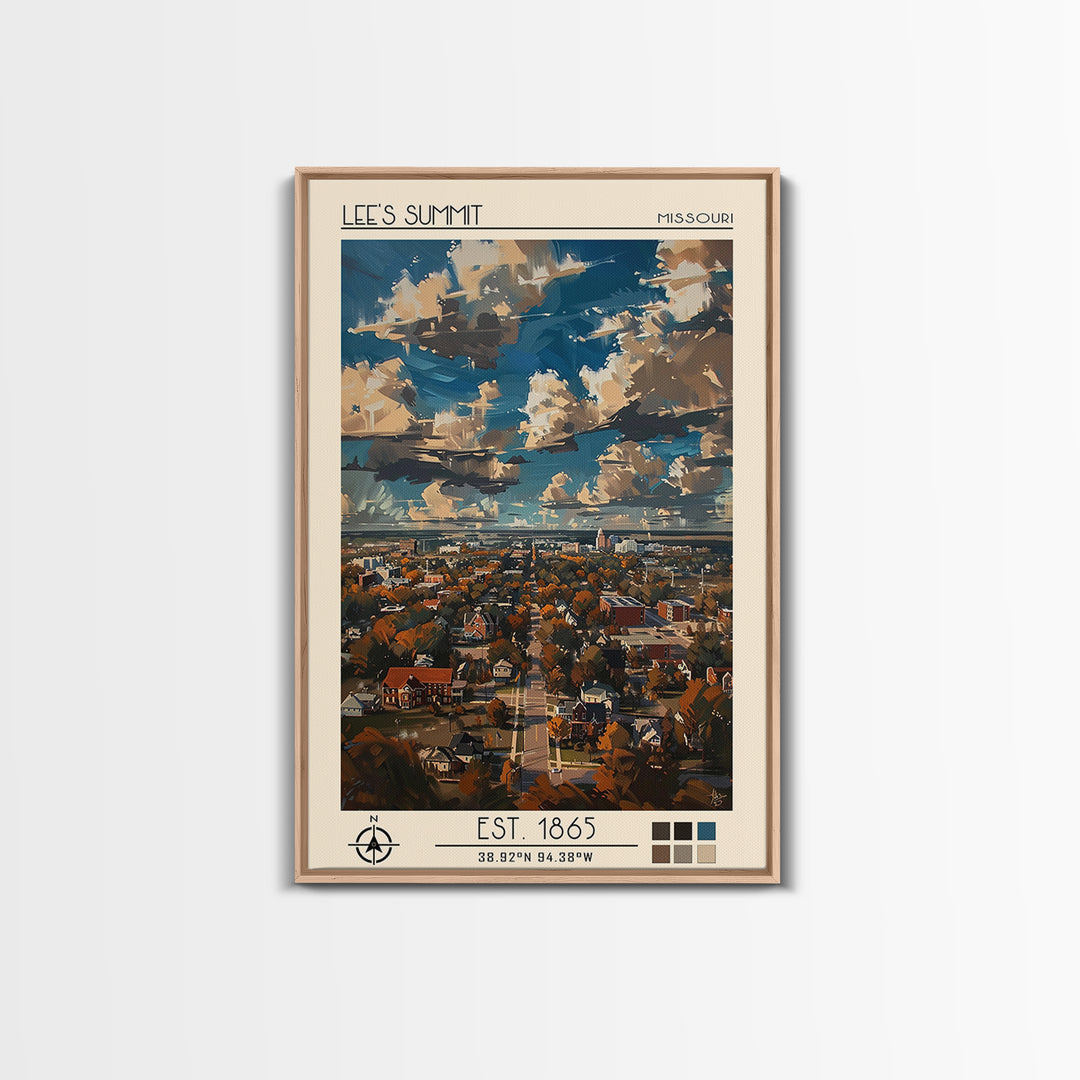 Lees Summit Travel Poster, Canvas Print, Retro Wall Art, Travel Print, Travel Decor, Wall Art, Home Decor, Travel Prints, Poster Art