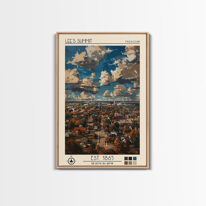 Lees Summit Travel Poster, Canvas Print, Retro Wall Art, Travel Print, Travel Decor, Wall Art, Home Decor, Travel Prints, Poster Art