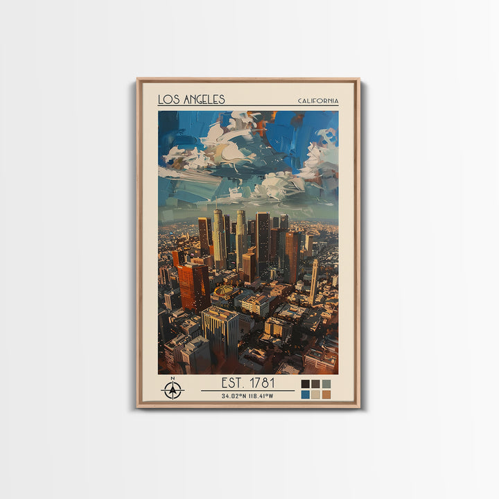 Los Angeles Travel Poster, Canvas Print, Retro Travel Poster, City Wall Art, Vintage Travel Art, Mid Century Wall Art, Travel Prints