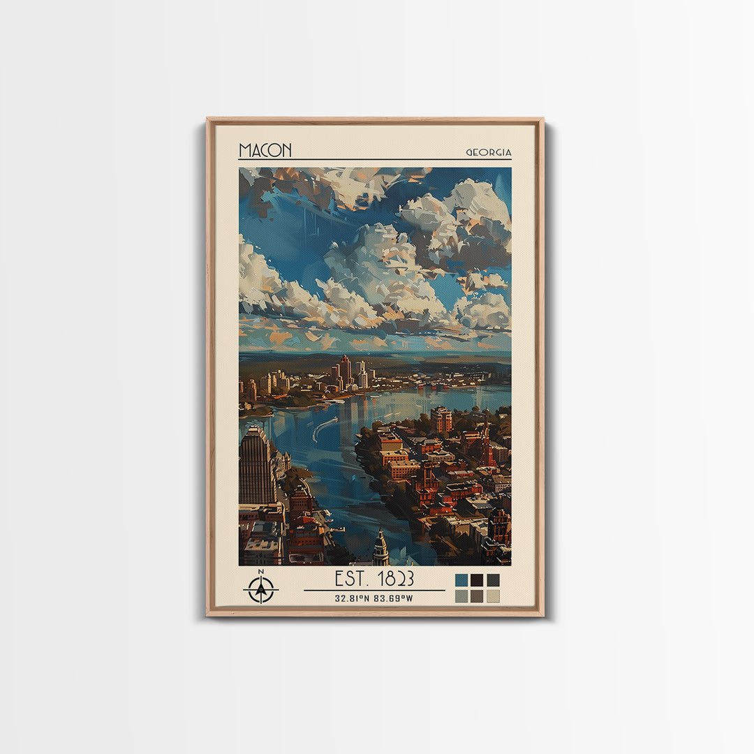 Macon Travel Poster, Canvas Print, Travel Wall Decor, Minimalist Poster, Modern Wall Decor, Poster Print, Travel Print, Travel Decor